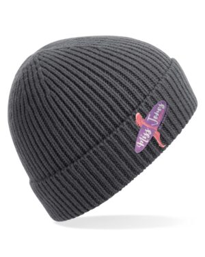 Miss Jones Logo Beanie - One Size, Graphite Grey