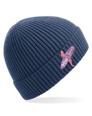 Miss Jones Logo Beanie - Steel Blue