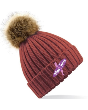 Miss Jones Faux Fur Pom Pom - One Size, Orange Rust