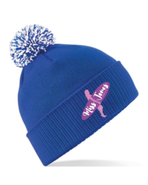 Miss Jones Two Tone Pom Pom - One Size, Bright Royal & White