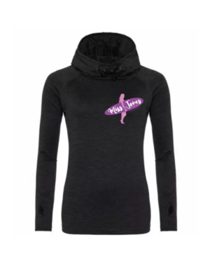 Miss Jones Logo Cowl Neck - Black Slate, XL (16)