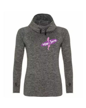 Miss Jones Logo Cowl Neck - Grey Melange, XL (16)