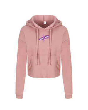 Miss Jones Stitched Cropped Hoodie - Dusty Pink, L (14)
