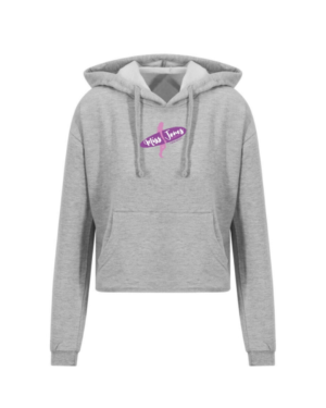 Miss Jones Stitched Cropped Hoodie - Heather Grey, XL (16)
