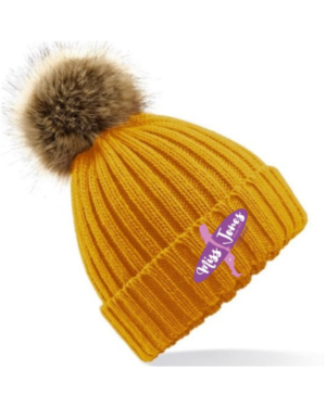 Miss Jones Faux Fur Pom Pom - One Size, Mustard