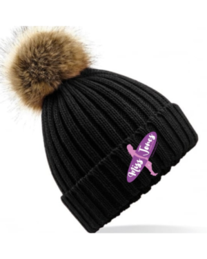 Miss Jones Faux Fur Pom Pom - One Size, Black