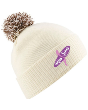 Miss Jones Two Tone Pom Pom - One Size, Off White & Mocha