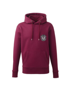 OMJ Organic Stitched Logo Hoodie - Burgundy, 3XL (56)