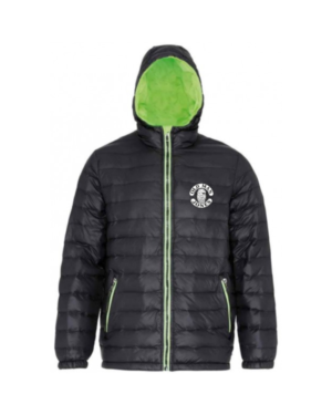 OMJ Padded Quilt Lined Jacket - Black & Lime, XL (46)