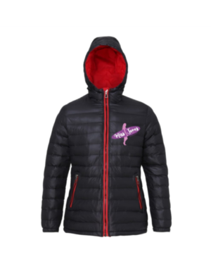 Miss Jones Padded Jacket - Black & Red, L (14)