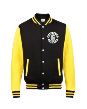 OMJ Classic American Varsity Jacket - Black & Yellow, 2XL (50)