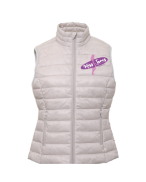 Miss Jones Terrain Padded Gilet - Oyster White, 2XL (18)