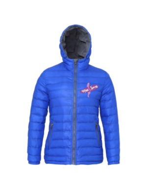 Miss Jones Padded Jacket - Royal & Grey, 2XL (18)