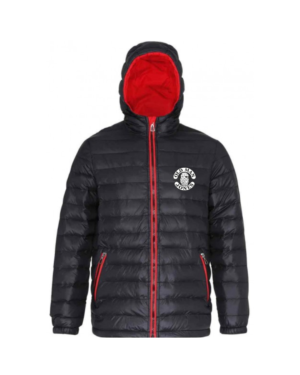 OMJ Padded Quilt Lined Jacket - Black & Red, XL (46)