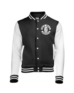 OMJ Classic American Varsity Jacket - Black & White, 2XL (50)