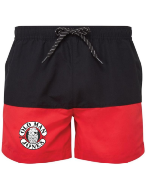 OMJ Elasticated Swim Shorts - Black & Red, 3XL (42)