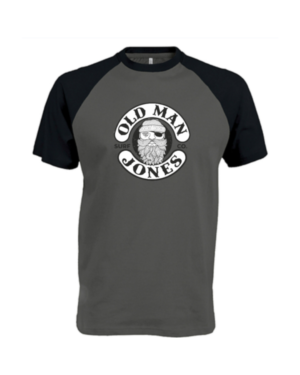 OMJ Raglan Baseball Tee - Slate Grey & Black, 2XL (46)