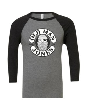 OMJ 3/4 Sleeve Baseball Tee - Heather & Black, 2XL (50)