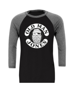 OMJ 3/4 Sleeve Baseball Tee - Black & Heather, 2XL (50)