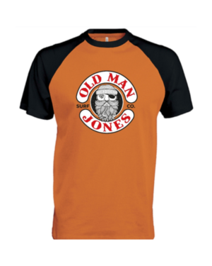 OMJ Raglan Baseball Tee - Orange & Black, XL (42)