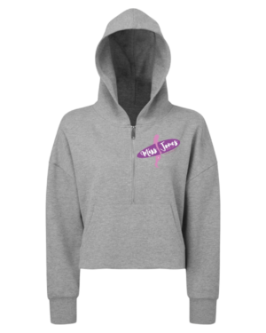 Miss Jones 1/2 Zip Hooded Fleece - Heather Grey, XL (18/20)