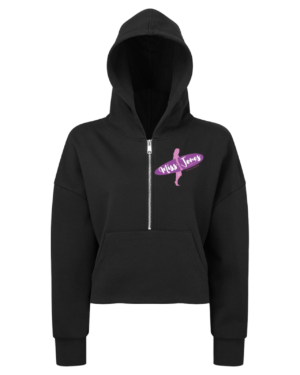 Miss Jones 1/2 Zip Hooded Fleece - Black, XL (18/20)