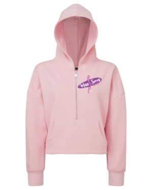 Miss Jones 1/2 Zip Hooded Fleece - Light Pink, 2XL (22)