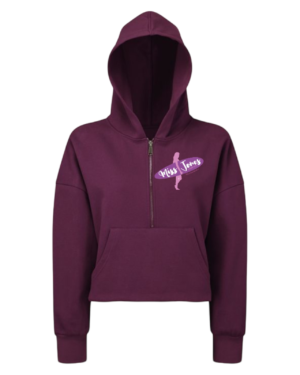 Miss Jones 1/2 Zip Hooded Fleece - Mulberry, XL (18/20)
