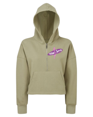 Miss Jones 1/2 Zip Hooded Fleece - Sage Green, XL (18/20)