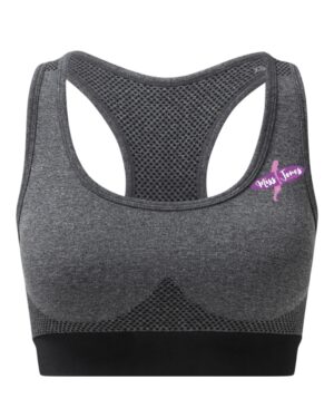 Miss Jones Seamless 3D Sports Bra - Black Melange, XL (16)