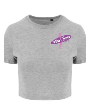 Miss Jones Cropped Tee - Heather Grey, S (10)