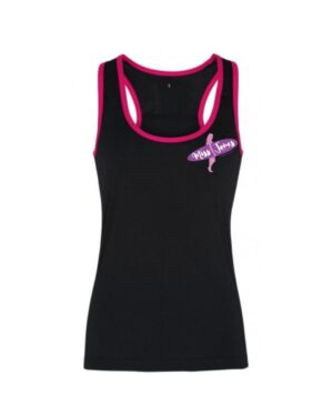 Miss Jones Panelled Sports Vest - Black & Hot Pink, M (12)
