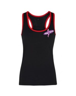 Miss Jones Panelled Sports Vest - Black & Red, L (14)