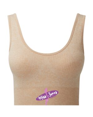 Miss Jones Ribbed 3D Sports Bra - Nude, XL (16)