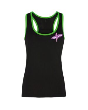 Miss Jones Panelled Sports Vest - Black & Lightning Green, L (14)