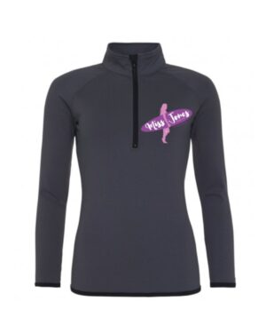 Miss Jones Recycled 1/4 Zip Sweater - Charcoal & Jet Black, XL (16)