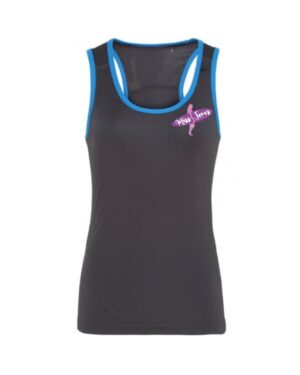 Miss Jones Panelled Sports Vest - Charcoal & Sapphire, XL (16)