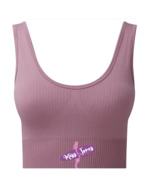 Miss Jones Ribbed 3D Sports Bra - Mauve, XL (16)