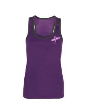 Miss Jones Panelled Sports Vest - Purple & Charcoal, L (14)