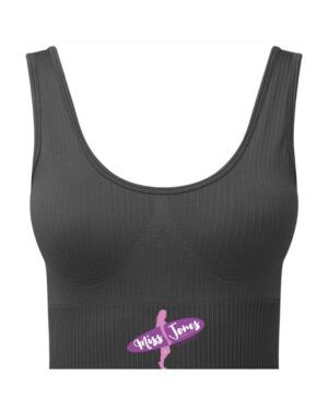Miss Jones Ribbed 3D Sports Bra - Charcoal, XL (16)