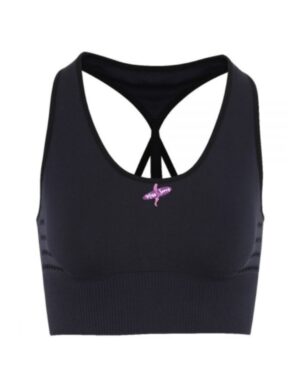 Miss Jones Ribbed Waist Sports Bra - Black, XL (16)