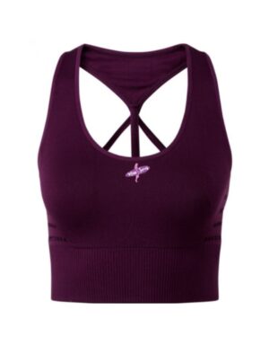 Miss Jones Ribbed Waist Sports Bra - Mulberry, XL (16)